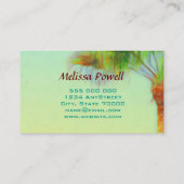 palmboom natuur foto, aangepast dubbelzijdig visitekaartje (Achterkant)