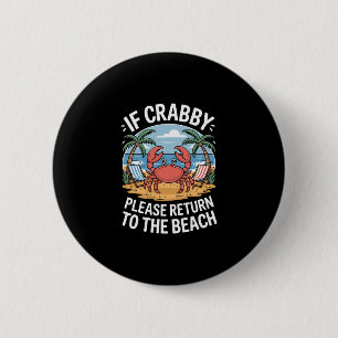 Palmboom Oceaan Krab Krab Ronde Button 5,7 Cm