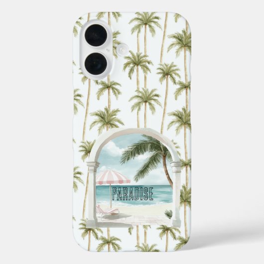 Palmboom Oceaan Paradijs Case-Mate iPhone Case (Achterkant)