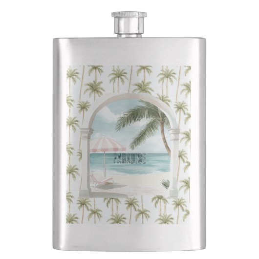 Palmboom Oceaan Paradijs Flacon (Voorkant)