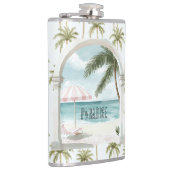 Palmboom Oceaan Paradijs Heupfles (Rechts)