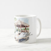 Palmboom Oceaan Strand Koffiemok (Voorkant rechts)