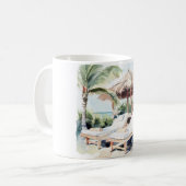 Palmboom Oceaan Strand Koffiemok (Voorkant links)