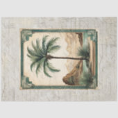 Palmboom  Ocean Beach Ephemera 4 Decoupage Tissuepapier (Voorkant)