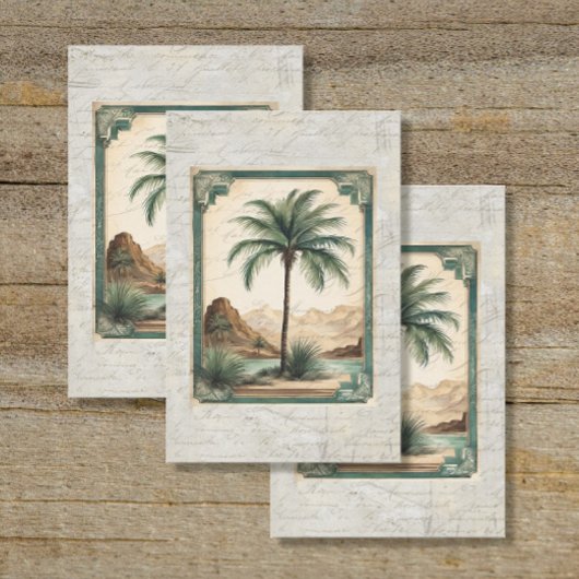 Palmboom  Ocean Beach Ephemera 4 Decoupage Tissuepapier