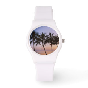 Palmboom, ochtend horloge