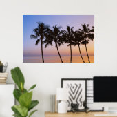 Palmboom, ochtend poster (Thuiskantoor)