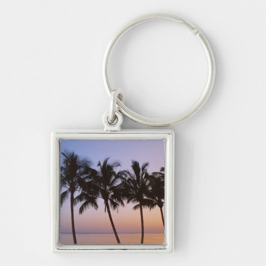 Palmboom, ochtend sleutelhanger (Voorkant)