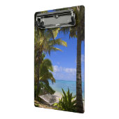 Palmboom omzoomd strand Cook Eilanden 2 Mini Klembord (Angled2)