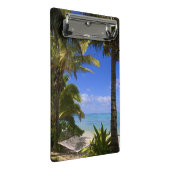 Palmboom omzoomd strand Cook Eilanden 2 Mini Klembord (Schuin)