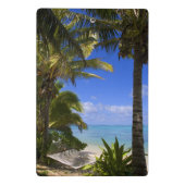 Palmboom omzoomd strand Cook Eilanden 2 Mini Klembord (Achterkant)