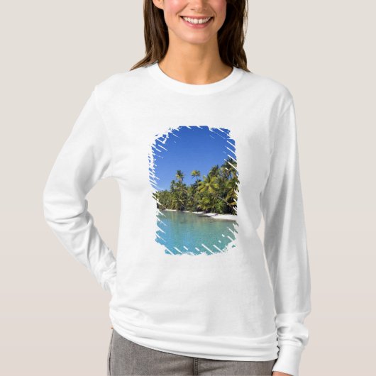 Palmboom omzoomd strand Cook Eilanden 2 T-shirt (Voorkant)