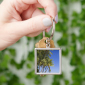 Palmboom omzoomd strand Cook Eilanden 3 Sleutelhanger (Hand)