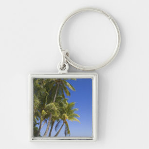 Palmboom omzoomd strand Cook Eilanden 3 Sleutelhanger