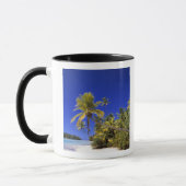 Palmboom omzoomd strand Cook Eilanden 7 Mok (Links)