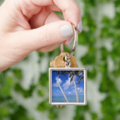 Palmboom omzoomd strand Cook Eilanden Sleutelhanger (Hand)