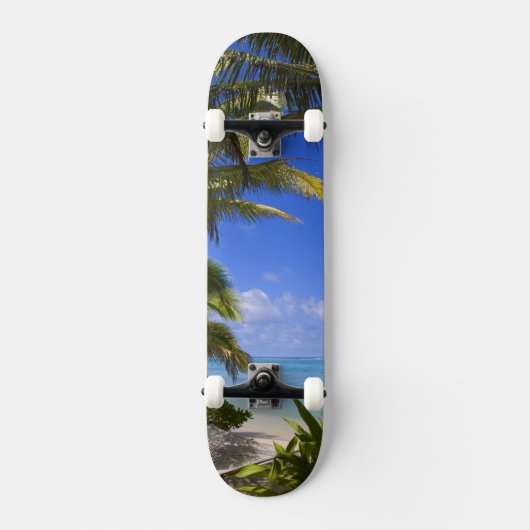 Palmboom omzoomd strand Cook Islands 2 Persoonlijk Skateboard (Voorkant)