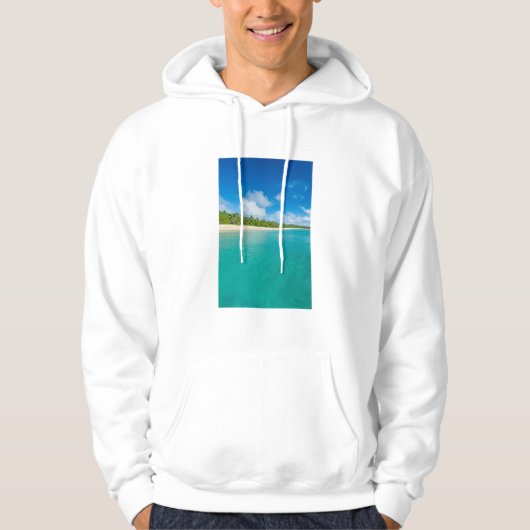 Palmboom omzoomd strand, Tonga Hoodie (Voorkant)