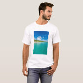 Palmboom omzoomd strand, Tonga T-shirt (Voorkant volledig)