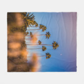Palmboom onder blauwe hemel fleece deken (Voorkant (Horizontaal))