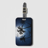Palmboom onder maanlicht bagagelabel (Voorkant (verticaal))