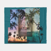 Palmboom ontworpen fleece deken (Voorkant (Horizontaal))