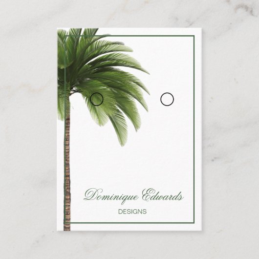Palmboom Oorbel Display Modern Visitekaartje (Voorkant)