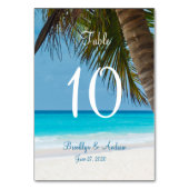 Palmboom op bruidstaart tafelkaartjes kaart (Achterkant)