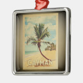 Palmboom op de Kaaimaneilanden Vintage Travel Orna Metalen Ornament (Links)