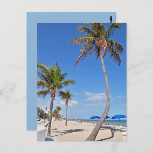 Palmboom op de strand briefkaart (Voorkant / Achterkant)