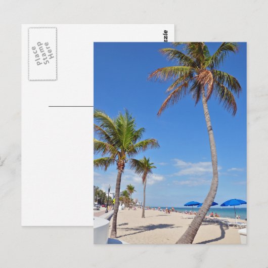 Palmboom op de strand briefkaart (Voorkant / Achterkant)