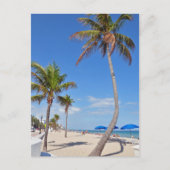Palmboom op de strand briefkaart (Voorkant)