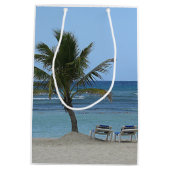 Palmboom op de strand medium cadeauzakje (Achterkant)