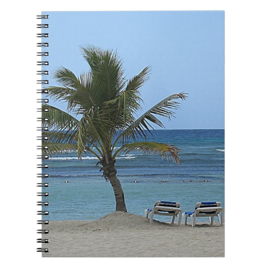 Palmboom op de strand notitieboek (Voorkant)