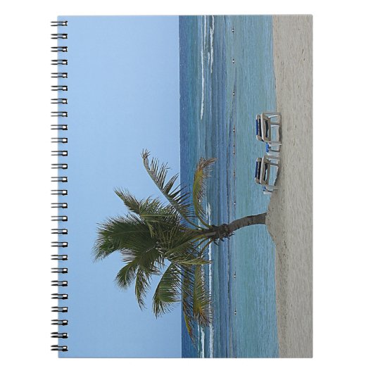 Palmboom op de strand notitieboek (Voorkant)