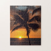 Palmboom op de Sunset in de Puzzle-eilanden Legpuzzel (Verticaal)