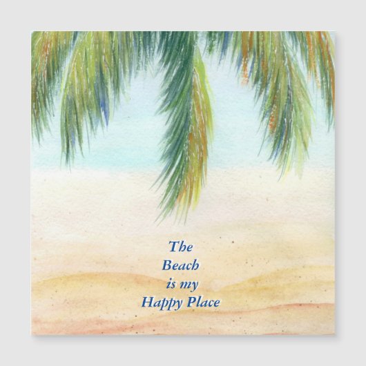 Palmboom op een zonnige dag op het strand (Voorkant)