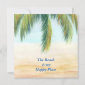 Palmboom op een zonnige dag op het strand (Voorkant)