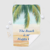 Palmboom op een zonnige dag op het strand golfhanddoek (Insitu)