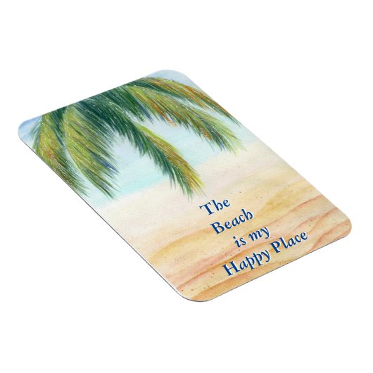 Palmboom op een zonnige dag op het strand magneet (Rechterzijde)