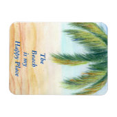 Palmboom op een zonnige dag op het strand magneet (Horizontaal)