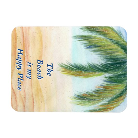 Palmboom op een zonnige dag op het strand magneet (Horizontaal)