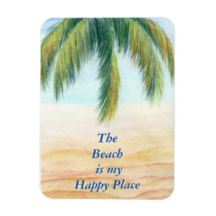 Palmboom op een zonnige dag op het strand magneet