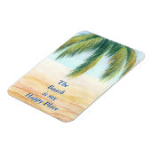 Palmboom op een zonnige dag op het strand magneet (Linkerzijde)