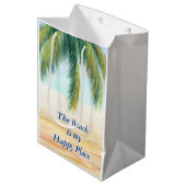 Palmboom op een zonnige dag op het strand medium cadeauzakje (Voorkant Gekanteld)