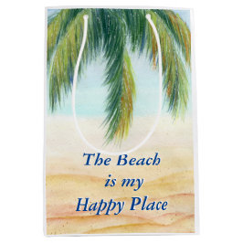 Palmboom op een zonnige dag op het strand medium cadeauzakje