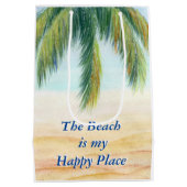 Palmboom op een zonnige dag op het strand medium cadeauzakje (Achterkant)