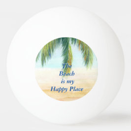 Palmboom op een zonnige dag op het strand pingpongbal