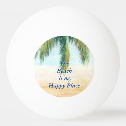 Palmboom op een zonnige dag op het strand pingpongbal (Voorkant)