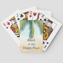 Palmboom op een zonnige dag op het strand pokerkaarten